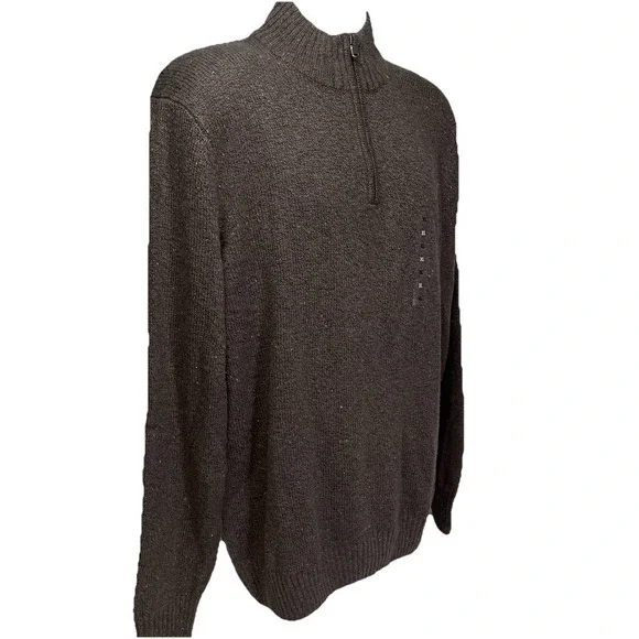 NEW Sonoma Men's Size XL Super Soft Knit 1/4 Zip Sweater Light Brown - Picture 4 of 10